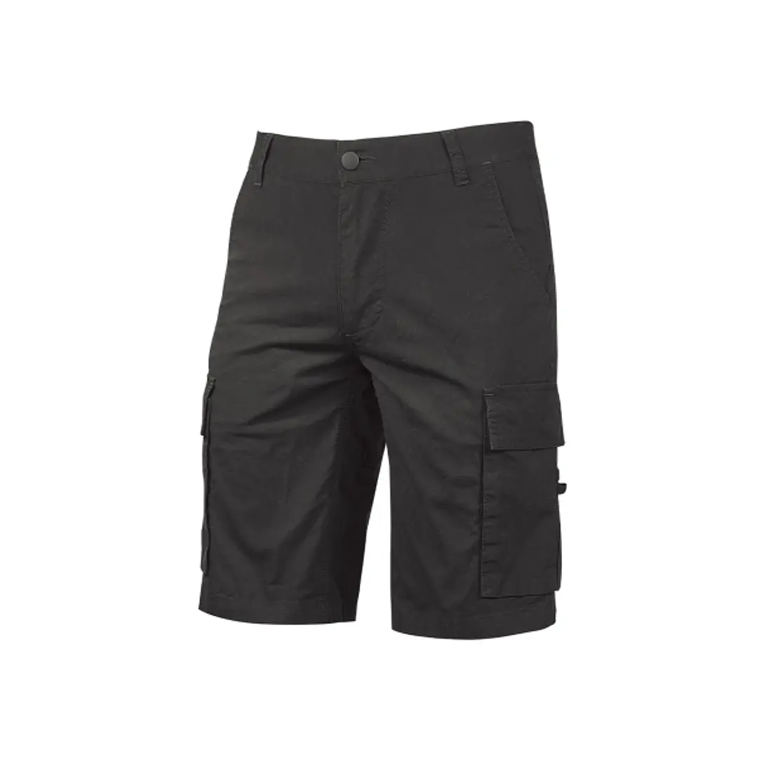 Upower Summer Bermuda Cargo Algodon Elastico - Talla 2XL - Ajuste Slim-Fit, Bolsillo Trasero con Velcro, Botones Laterales Multifuncionales, Triple Co 1