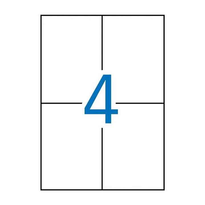 Apli Pack de 400 Etiquetas Removibles 105x148mm - 100 Hojas x 4 Etiquetas - Cantos Rectos - Permite Retirar sin Dejar Rastro - Color Blanco 1