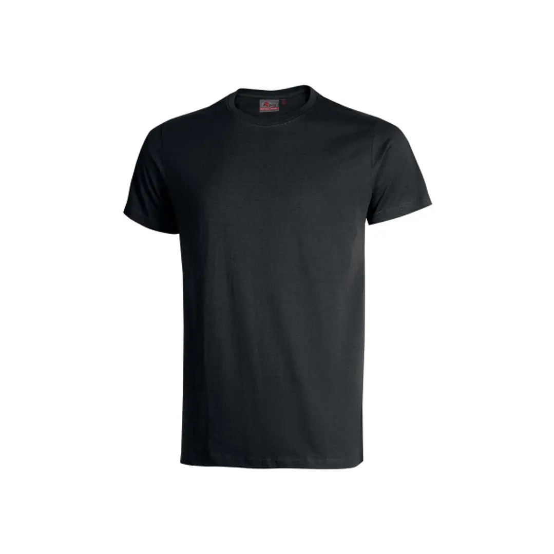 Upower Figi Camiseta de Trabajo Confortable - Talla M - Algodon Cardado, Cuello Elastico Acanalado, Cinta Para-Sudor, Proteccion DPI1 - Color Negro Ca 1