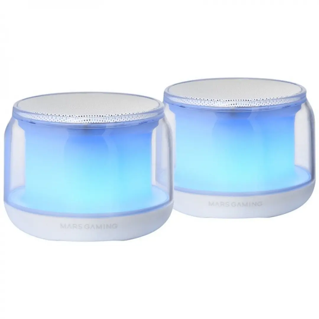 Mars Gaming MS-AURA Altavoces Bluetooth RGB - Sonido Envolvente 15W - DSP Personalizado - Iluminacion RGB 360º - Bluetooth 5.3 - Conexion Jack - Contr 1
