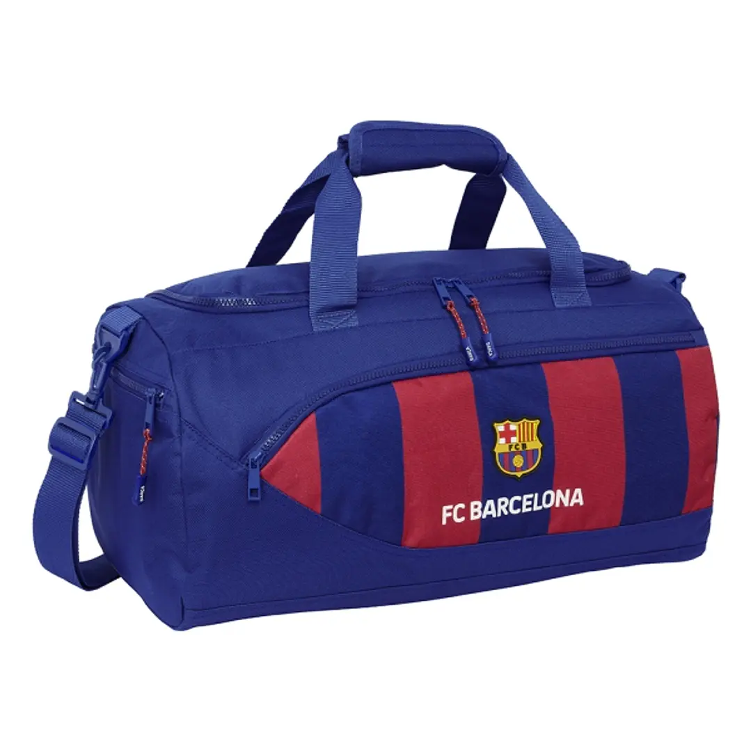 Safta F.C. Barcelona Bolsa Deporte - Bandolera Ajustable - Asa de Mano - Fondo Semirigido Extraible - 50x25x25cm - Tacos Protectores - Color Rojo y Az 1