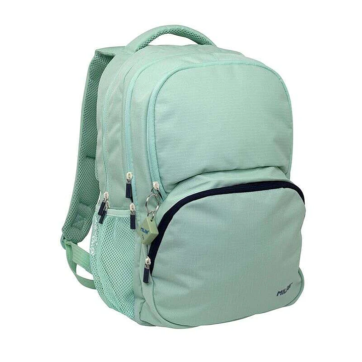 Milan Serie 1918 Mochila Escolar 25L - 3 Bolsillos Delanteros + 2 Bolsillos Laterales - Asas Regulables y Acolchadas - Tamaño 46,5x30x17cm - Color Ver 1