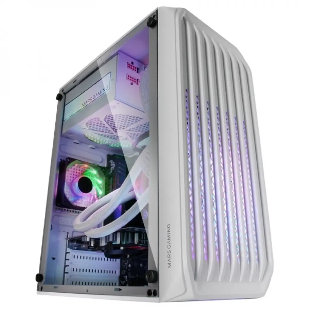 Mars Gaming MC-S2 Caja Compacta Gaming - Ventiladores FRGB - Soporte Refrigeracion Liquida - Compatible Micro-ATX/Mini-ITX - Ventana Lateral Completa  1