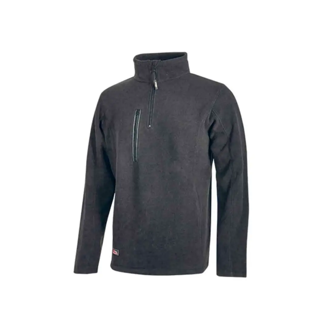 Upower Bering Sudadera de Trabajo con Medio Cremallera - Talla L - Durabilidad y Confort, Proteccion DPI1, Material 100% Poliester - Color Gris Meteor 1
