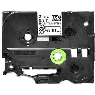 Brother TZeSE5 Cinta Laminada de Seguridad Original de Etiquetas - Texto negro sobre fondo blanco - Ancho 24mm x 8 metros