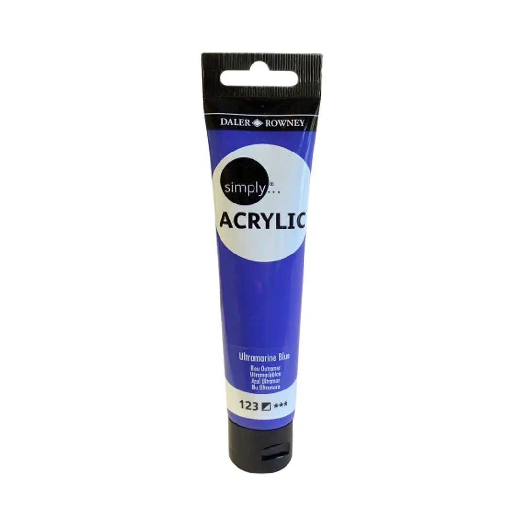 Daler Rowney Simply Pintura Acrilica - Tubo de Plastico - 75ml - Color Ultramarino 1