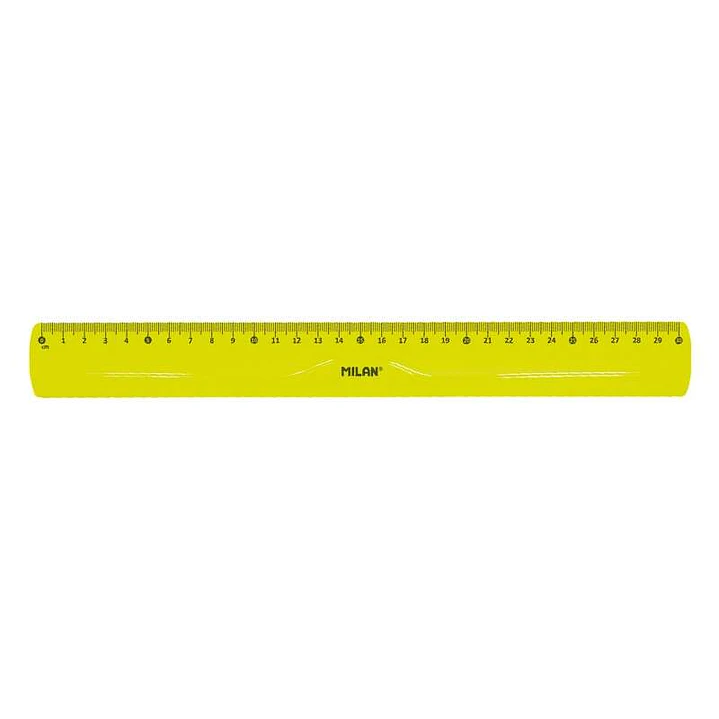 Milan Regla Flexible y Resistente - Longitud 30cm - Color Amarillo Translucido 1