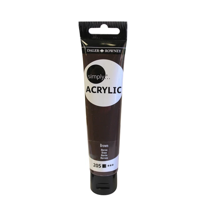 Daler Rowney Simply Pintura Acrilica - Tubo de Plastico - 75ml - Color Marron 1