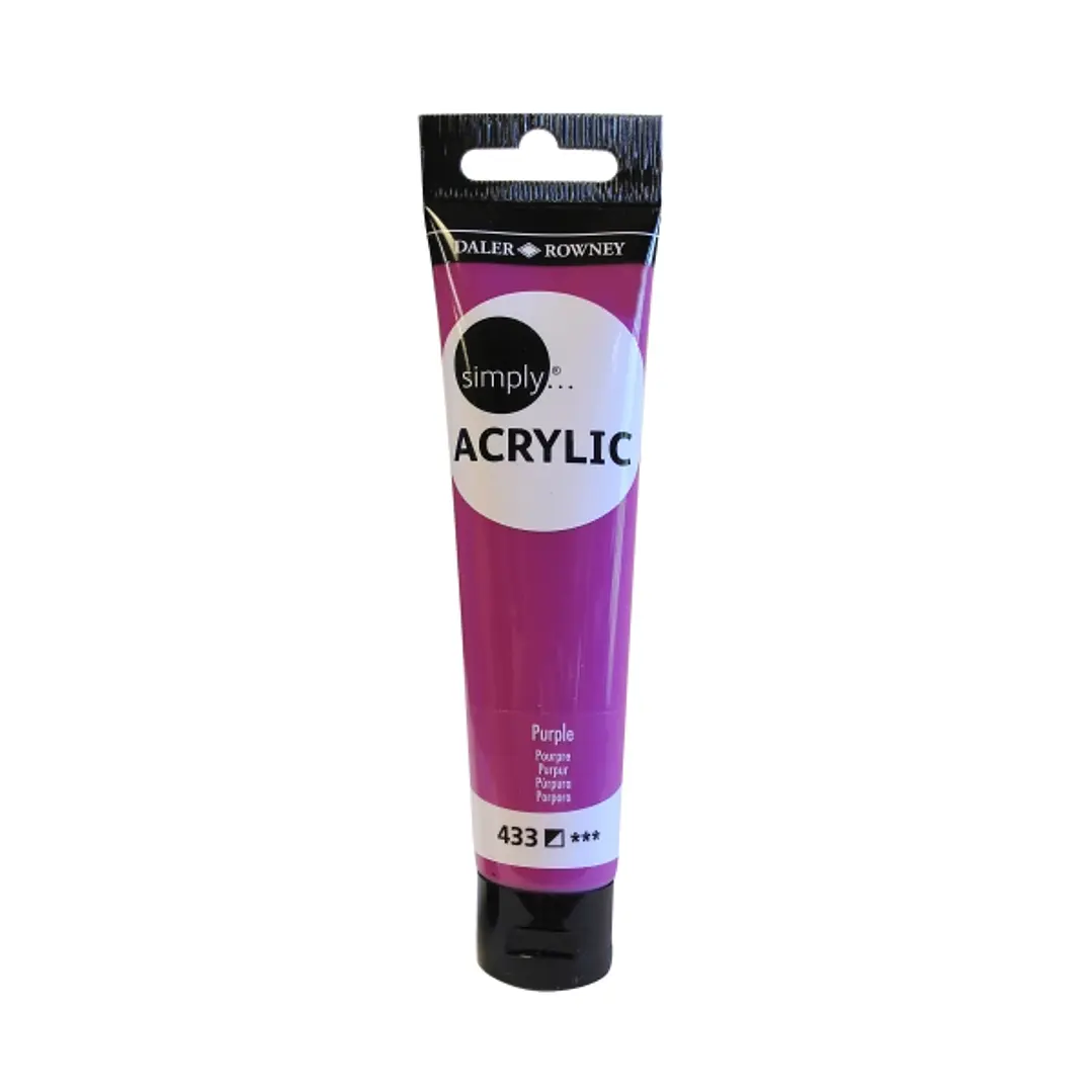 Daler Rowney Simply Pintura Acrilica - Tubo de Plastico - 75ml - Color Lila 1