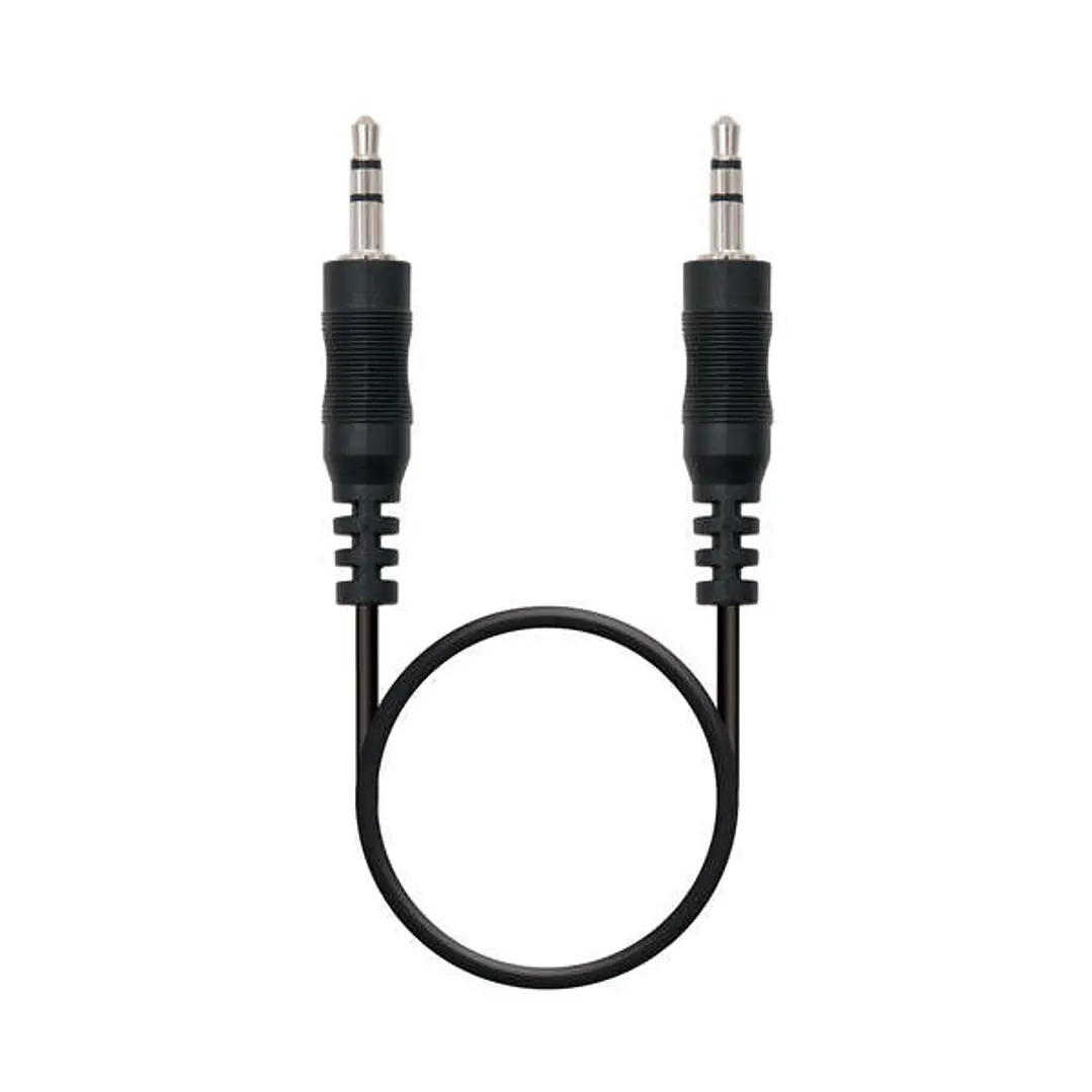 Nanocable Cable Audio Estereo Jack 3.5mm Macho a Jack 3.5mm Macho 0.30m - Color Negro 1