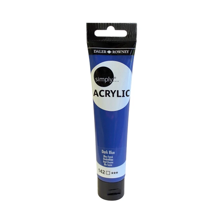 Daler Rowney Simply Pintura Acrilica - Tubo de Plastico - 75ml - Color Azul Oscuro 1