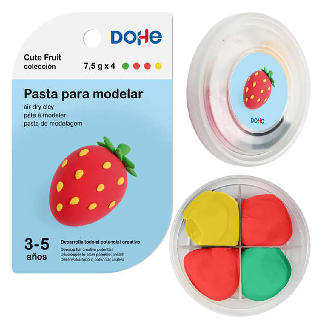 Dohe Coleccion Cute Fruit Pasta para Modelar Fresa - Ligera y Flexible - Apto para Niños de 3 a 5 Años 1