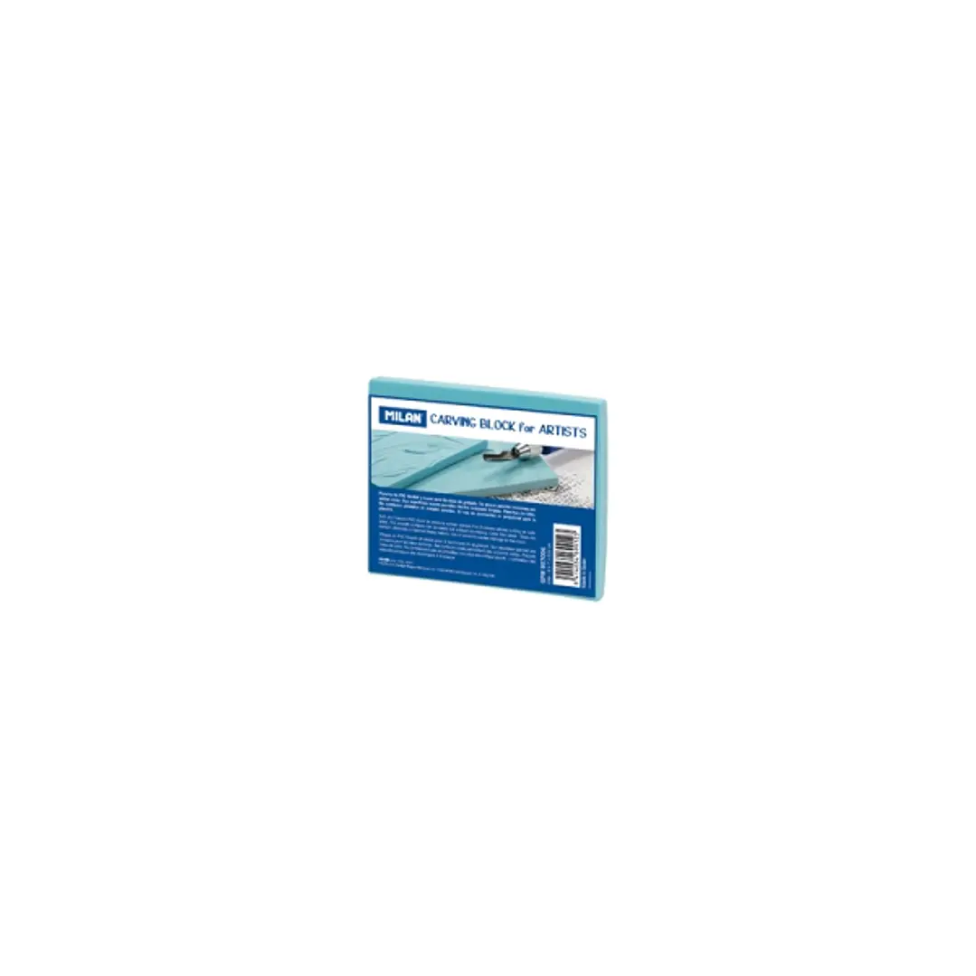 Milan Carving Block Plancha de Grabado - Vinilo Flexible - Formato S - 9x7x0.6cm - Color Azul 1