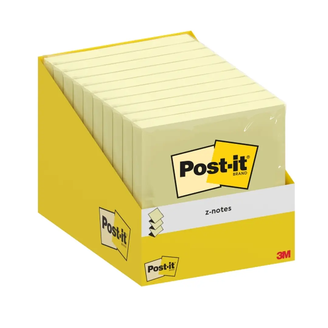 Post-It Bloc de 100 Z-Notas Adhesivas Reposicionables - Forma Cuadrada - 76x76mm - Color Amarillo Claro 1