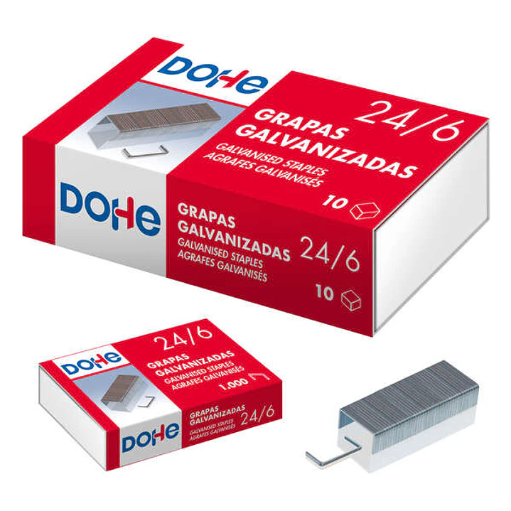 Dohe Caja de 1000 Grapas 24/6 Galvanizadas 1