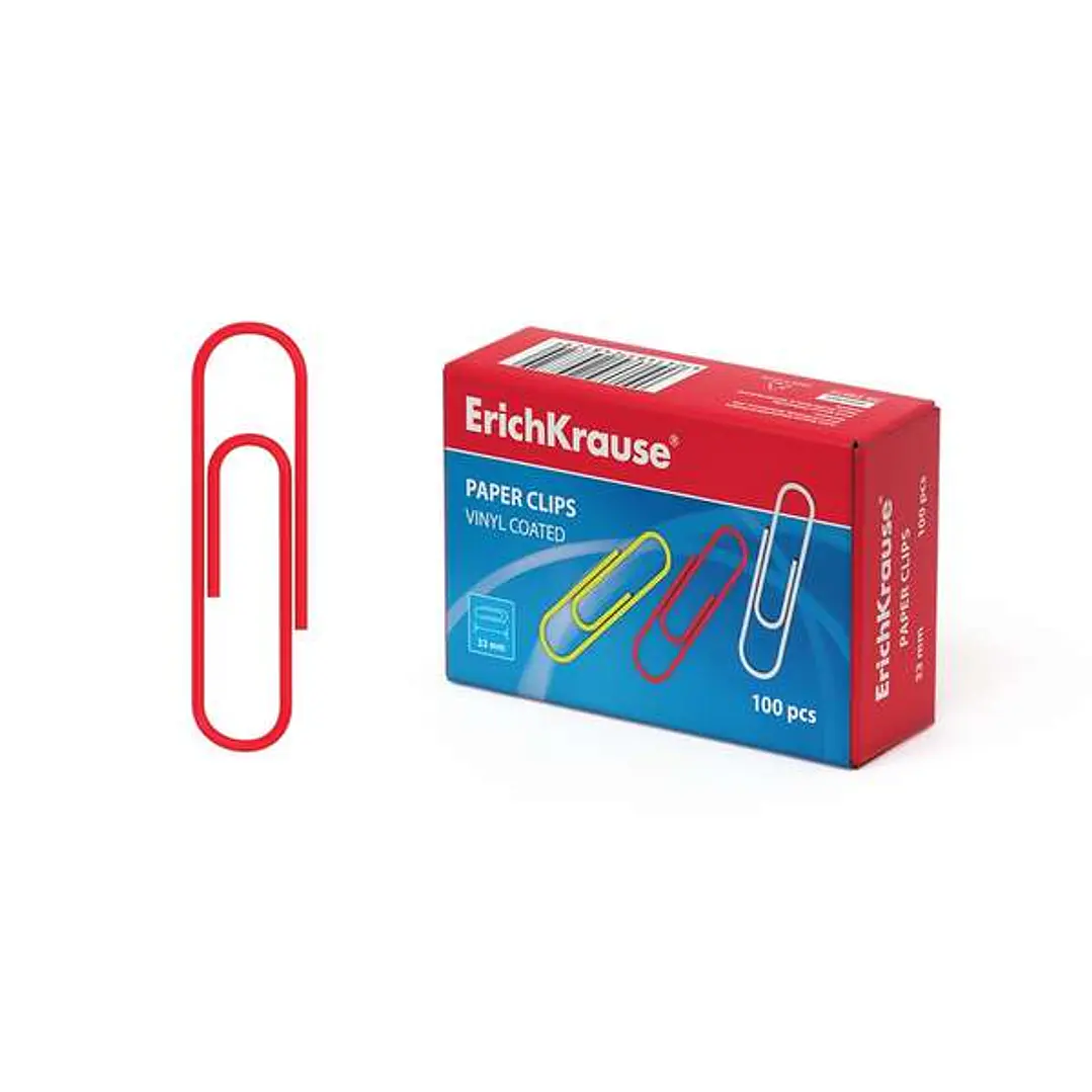Erichkrause Clips de Acero Recubiertos de Plastico - Alta Resistencia y Durabilidad - Colorido - 33mm 1