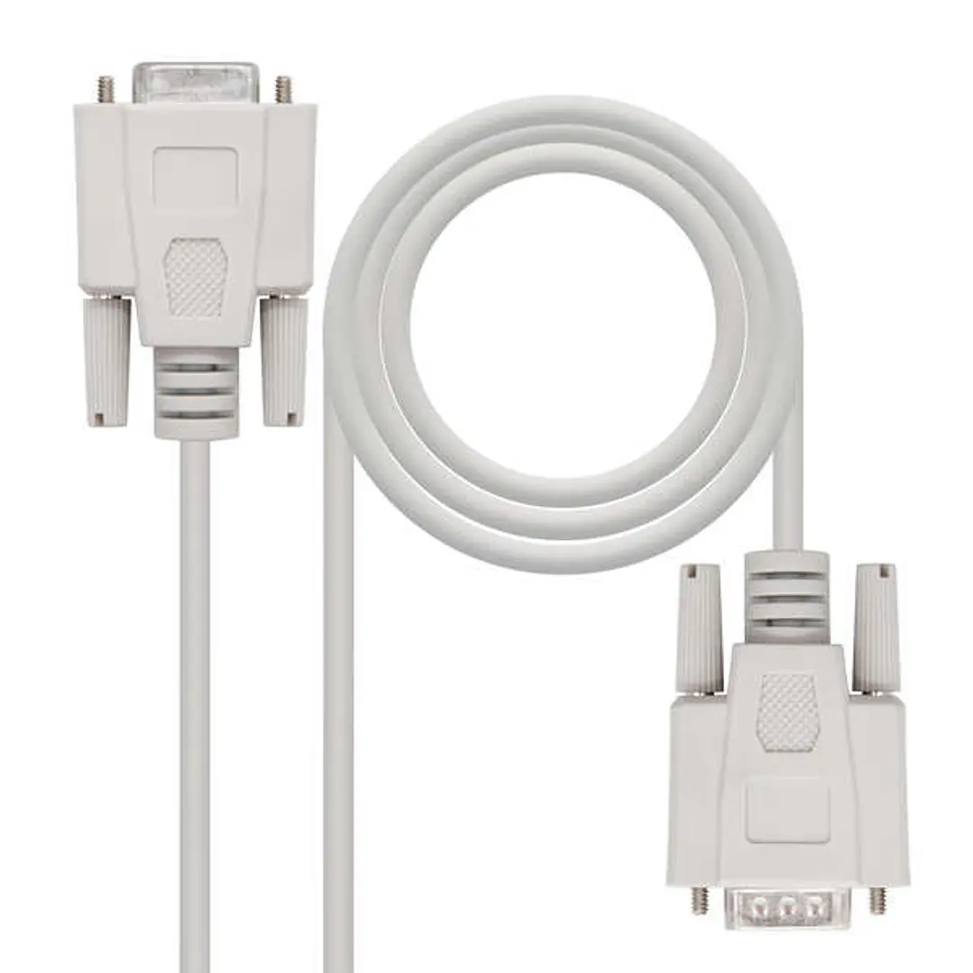 Nanocable Cable Serie Modem DB9 Macho a DB9 Hembra 1.80m - Color Beige 1