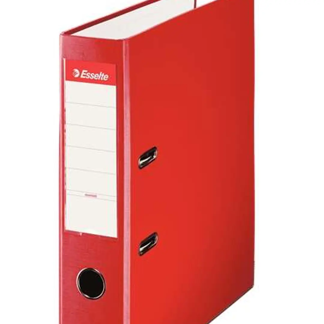 Esselte Archivador de Palanca - Formato A4 - Lomo 75mm - Capacidad para 500 Hojas - Color Rojo 1