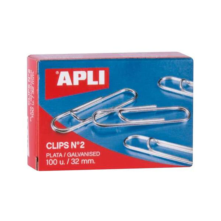 Apli Pack de 100 Clips Galvanizados nº2 32 mm 1