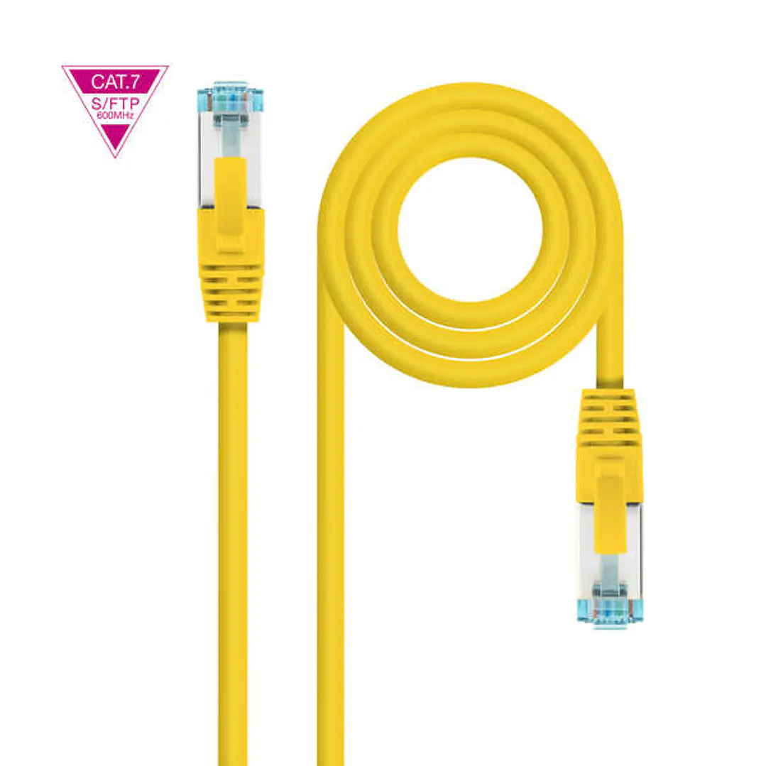 Nanocable Cable Red Cat.7 LSZH SFTP PIMF AWG26 50cm - Color Amarillo 1