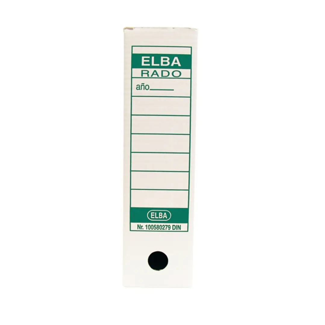 Elba Caja de Archivo Definitivo A4 - Resistente y Duradera - Tamaño Estandar A4 - Diseño Elegante y Funcional - Color Blanco y Verde 1