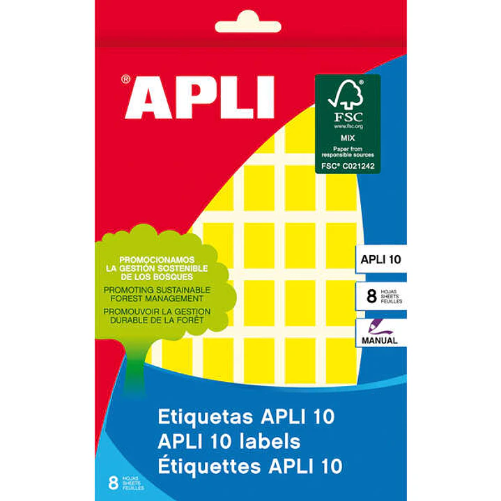Apli Etiquetas 10 Amarillas 12 x 18mm 8 Hojas 1