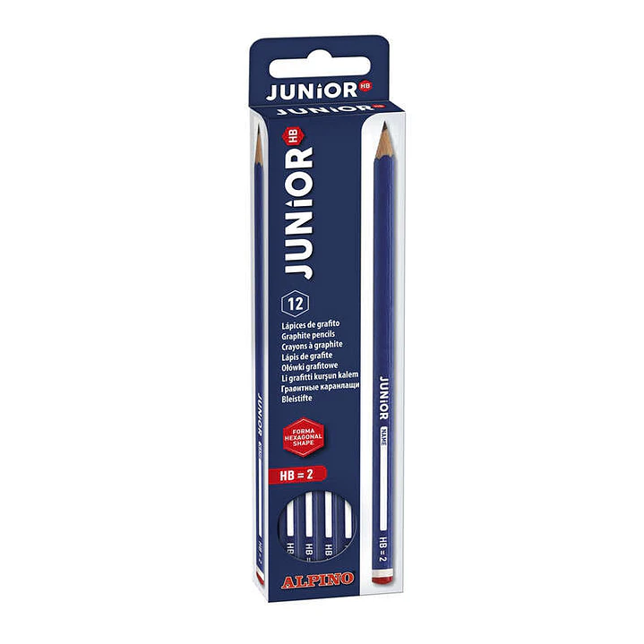Alpino Junior Pack con 12 Lapices de Grafito HB con Cabecilla - Espacio para Personalizar - 1