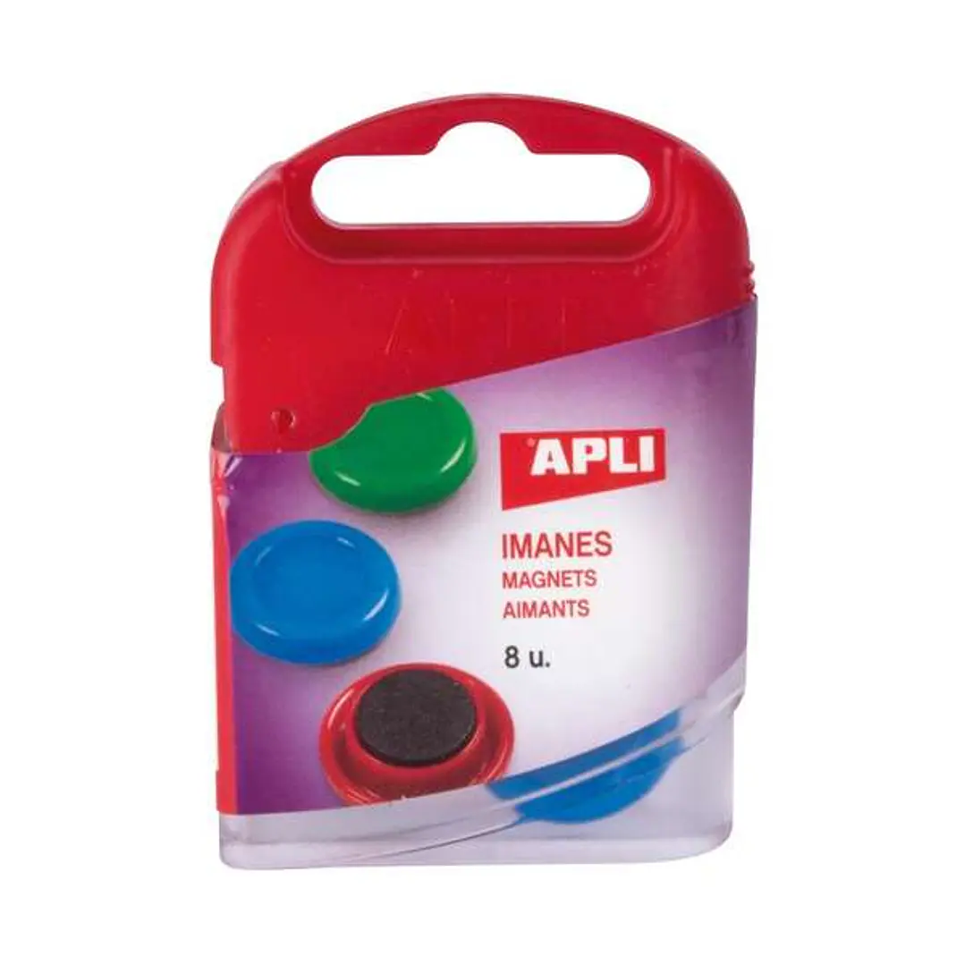 Apli Pack de 8 Imanes Ø 20 mm - Colores Surtidos 1