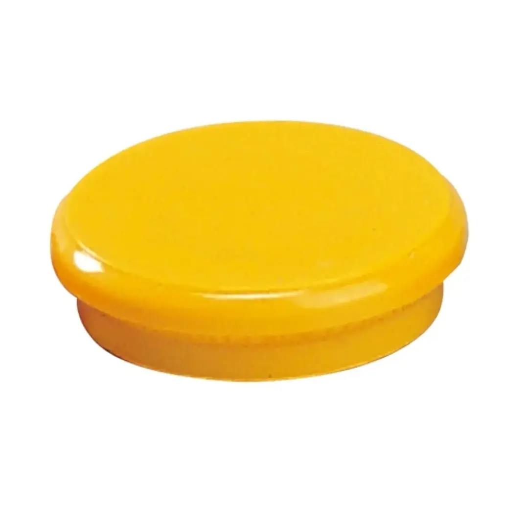 Dahle 95524 Pack de 10 Imanes para Pizarra Blanca - Diametro de 24mm - Color Amarillo 1