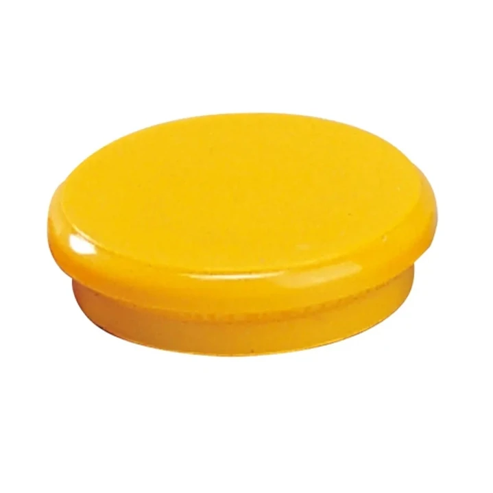 Dahle 95524 Pack de 10 Imanes para Pizarra Blanca - Diametro de 24mm - Color Amarillo 1
