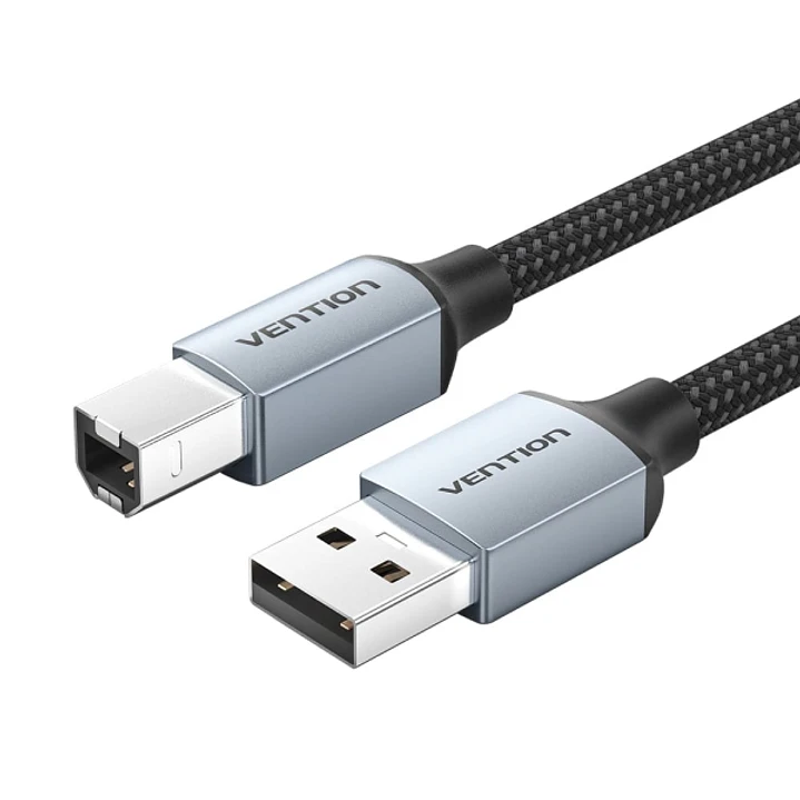 Vention Cable Impresora USB 2.0 Macho a USB-B Macho - 1.5m - Trenzado - Color Gris 1