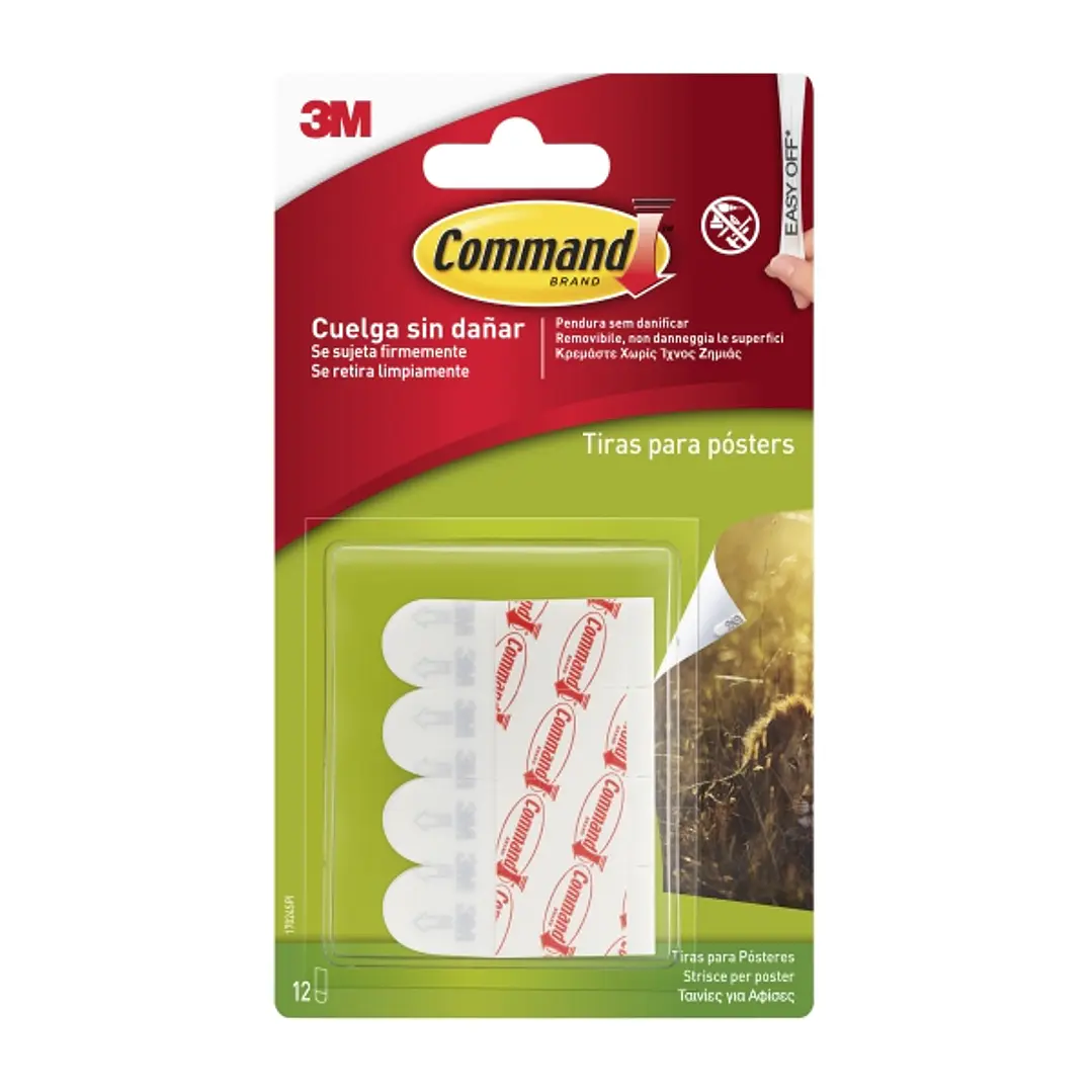Command Tiras Adhesivas para Posteres - Color Blanco 1