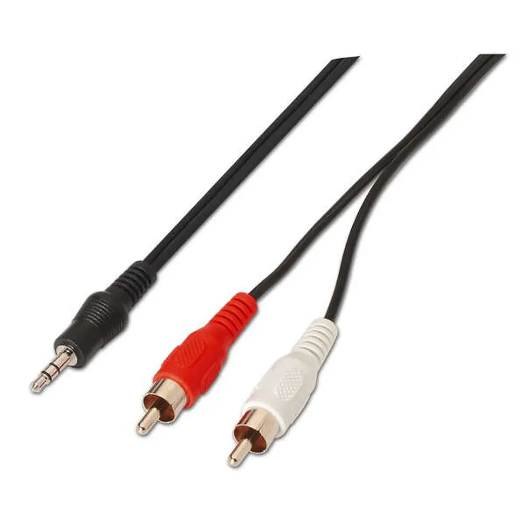 Aisens Cable Audio Estereo - JACK 3.5/M-2xRCA Macho - 1.5m - Color Negro 1