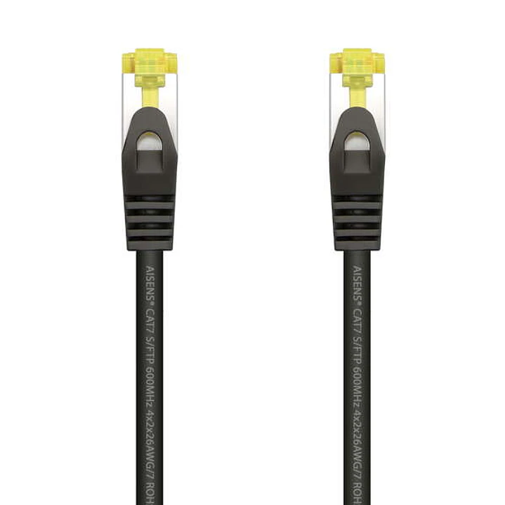 Aisens Cable de Red Latiguillo RJ45 LSZH Cat.7 600 MHz S/FTP PIMF AWG26 - 25cm - Color Negro 1