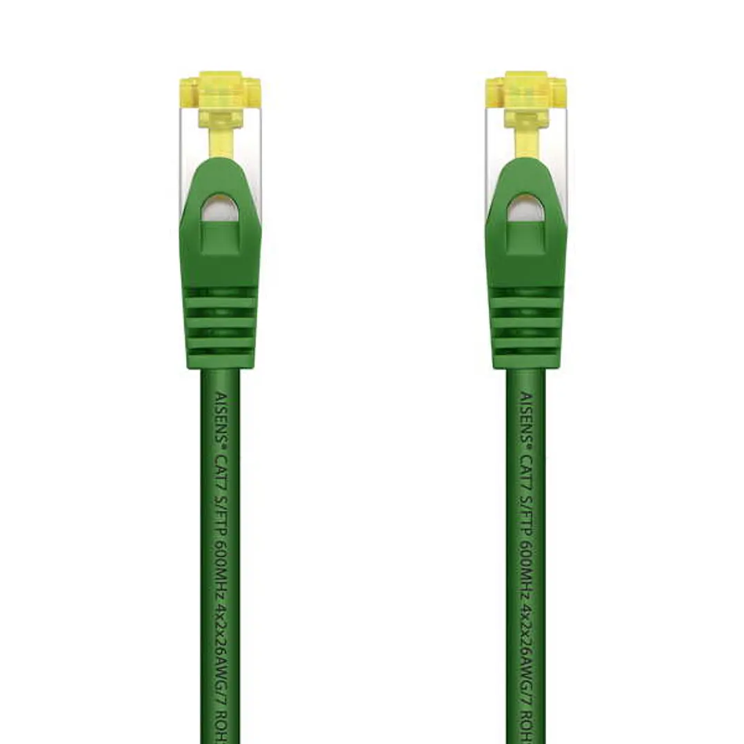 Aisens Cable de Red Latiguillo RJ45 LSZH Cat.7 600 MHz S/FTP PIMF AWG26 - 25cm - Color Verde 1