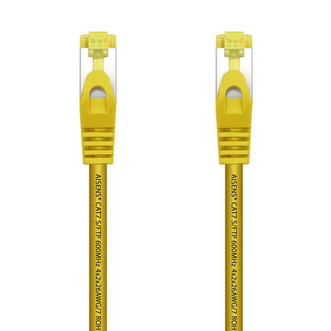 Aisens Cable de Red Latiguillo RJ45 LSZH Cat.7 600 MHz S/FTP PIMF AWG26 - 25cm - Color Amarillo 1