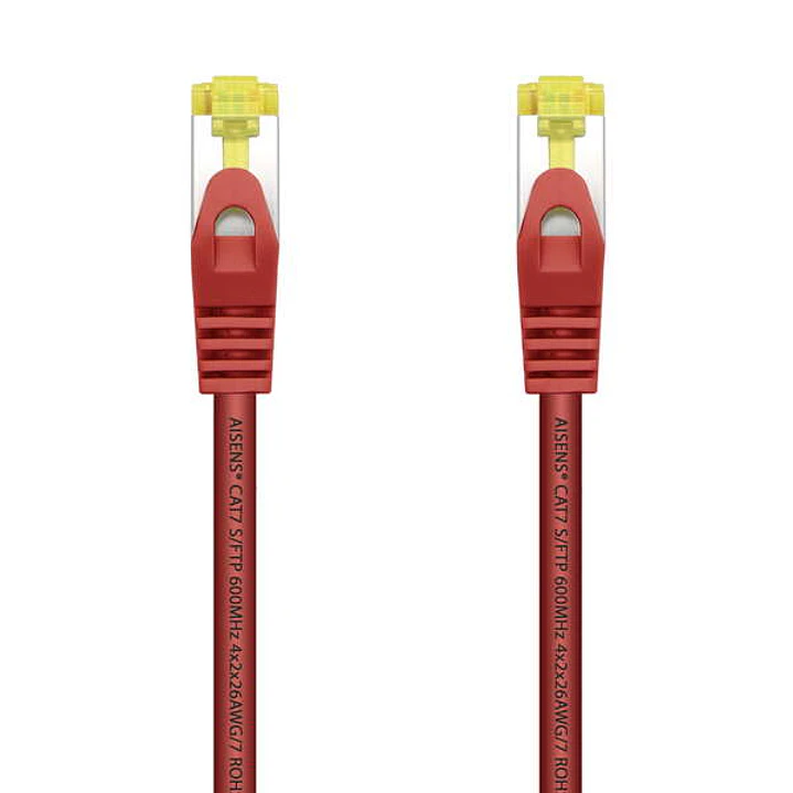Aisens Cable de Red Latiguillo RJ45 LSZH Cat.7 600 MHz S/FTP PIMF AWG26 - 25cm - Color Rojo 1