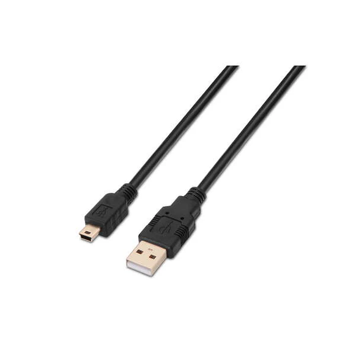 Aisens Cable USB 2.0 - Tipo A Macho a Mini B Macho - 0.5m - Color Negro 1