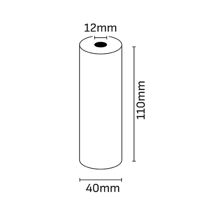 Oqonos Rollo de Papel Termico 110x40x12mm, Libre de BPA, FSC 1