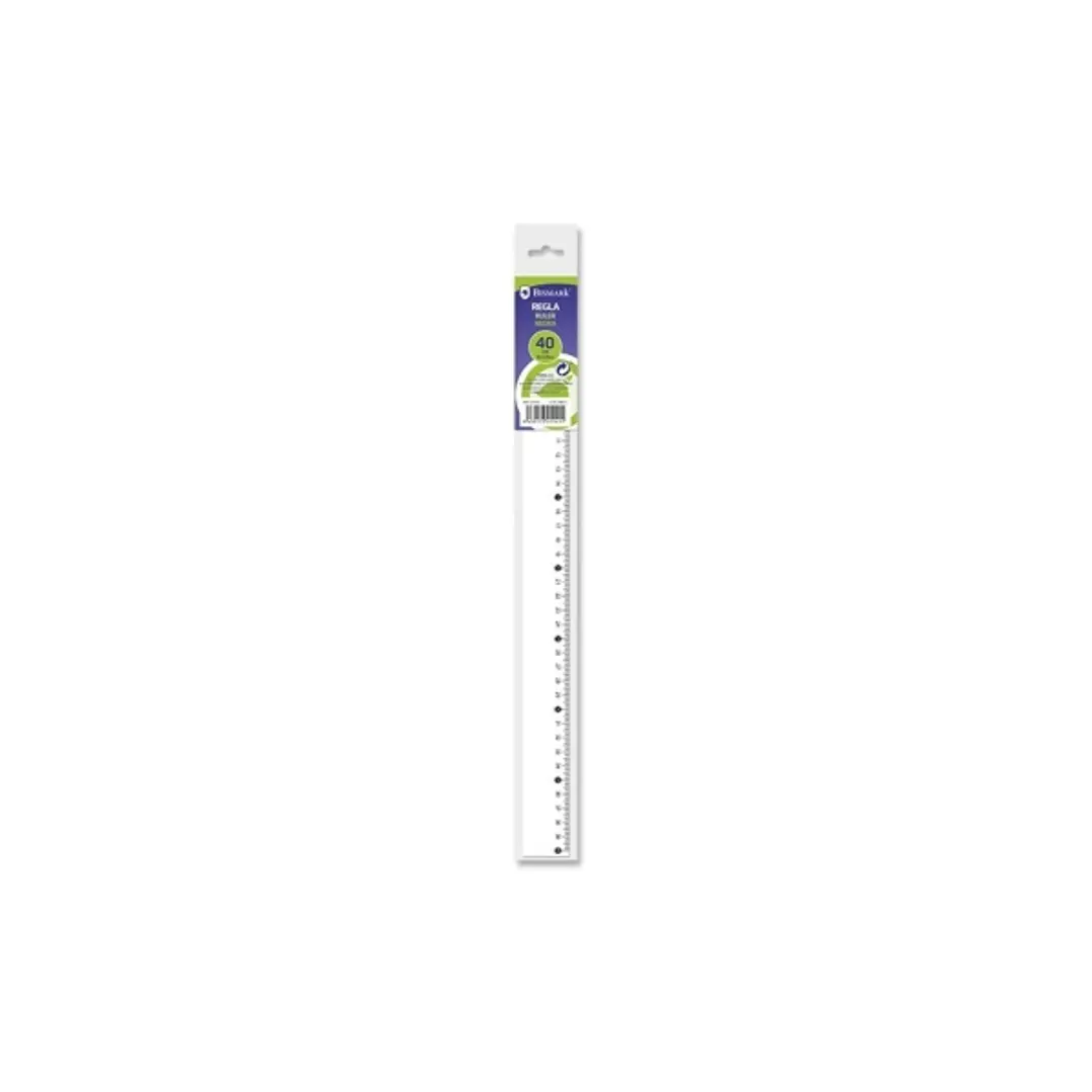 Bismark Regla Milimetrada 40cm - Fabricada en Plastico - Ideal para Colegio - Transparente 1