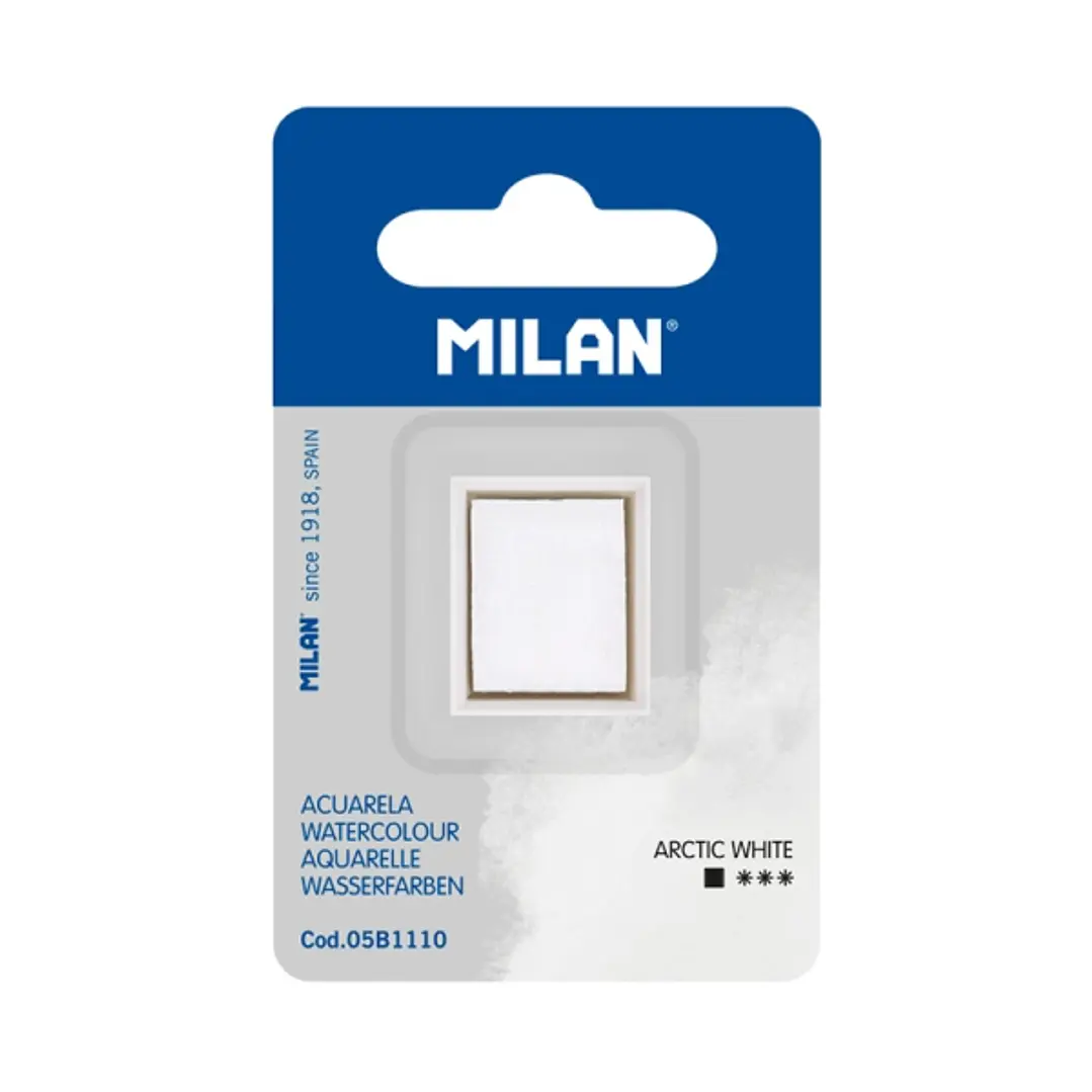 Milan Art Acuarela de Recambio - Medio Godet - Color Blanco 1