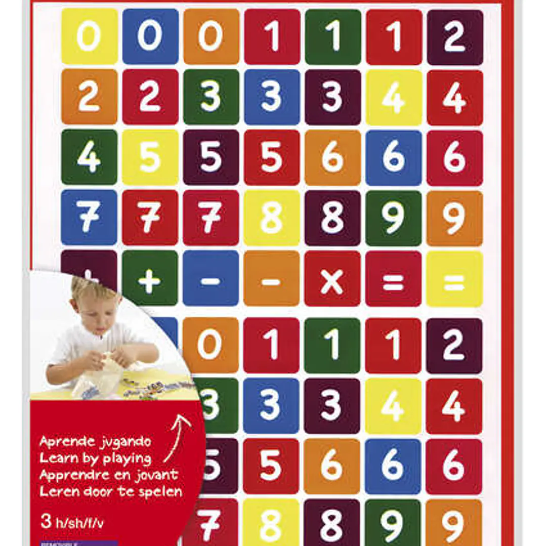 Apli Bolsa de Gomets Tematicos los Numeros - 210 Gomets en 3 Hojas - Adhesivo Removible - Aprendizaje de Numeros y Calculo Mental - Adhesivo Base Agua 1