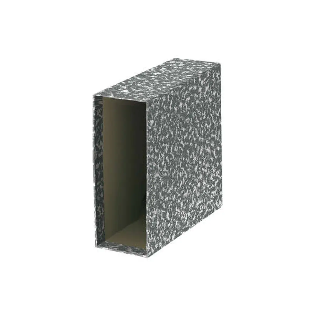 Dohe Funda de Archivador para Tamaño Cuarto Natural - Carton Forrado con Papel Impreso - Color Gris Jaspeado 1