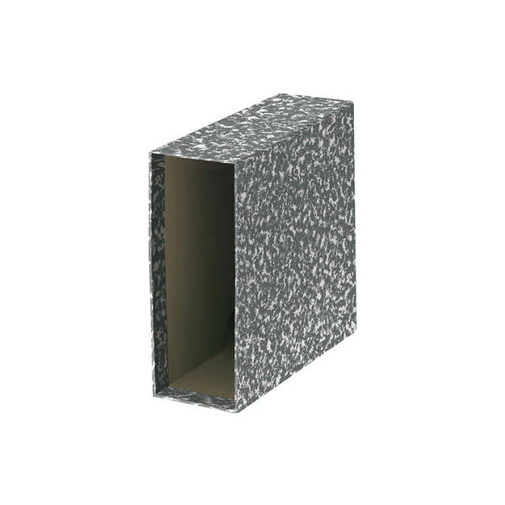 Dohe Funda de Archivador para Tamaño Cuarto Natural - Carton Forrado con Papel Impreso - Color Gris Jaspeado 1