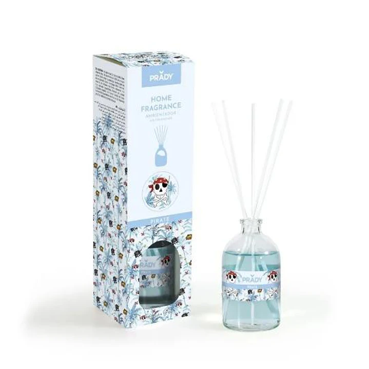 Prady Ambientador Mikado Pirate - Frasco de Cristal 100 ml y Varitas Difusoras 1