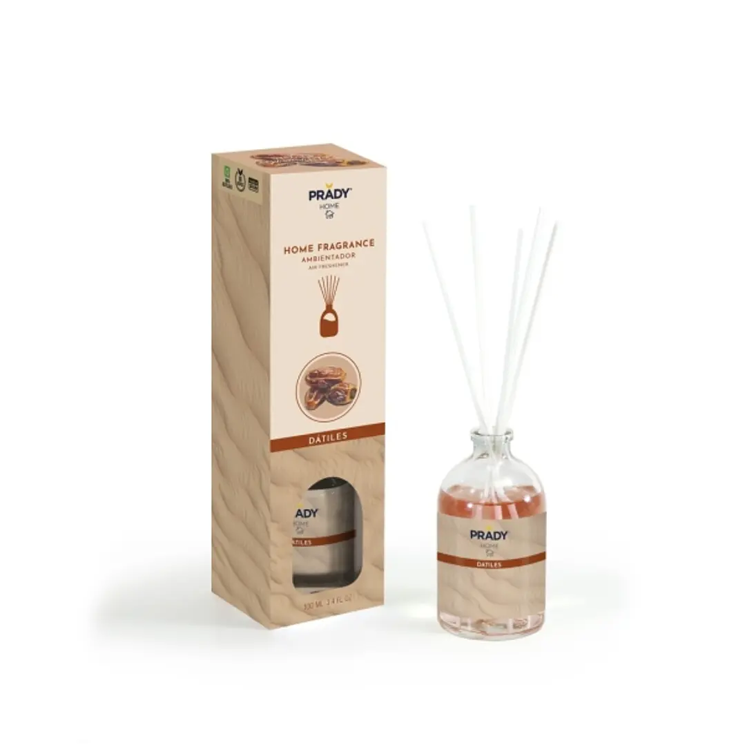 Prady Ambientador Mikado Datiles - Frasco de Cristal 100 ml y Varitas Difusoras 1