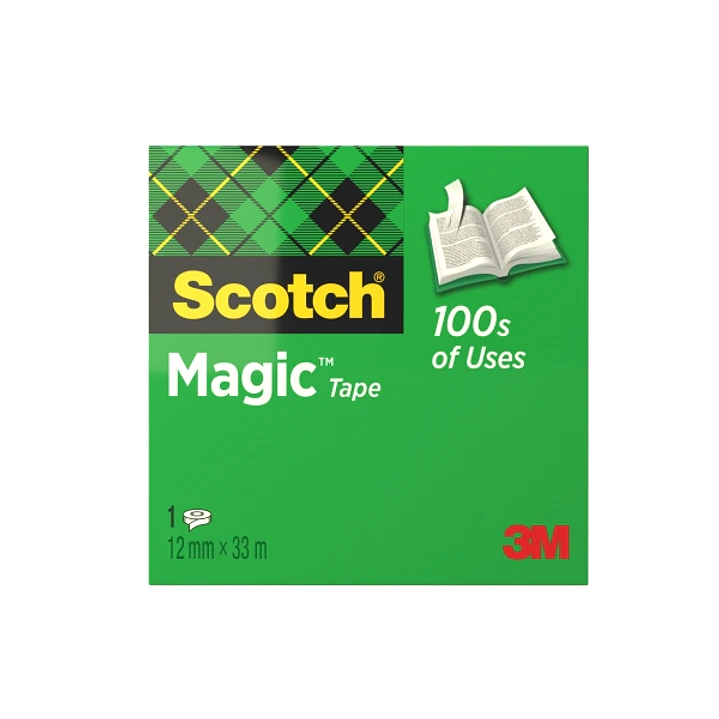 Scotch Magic Cinta Adhesiva Invisible - 12mm x 33m - Color Transparente 1