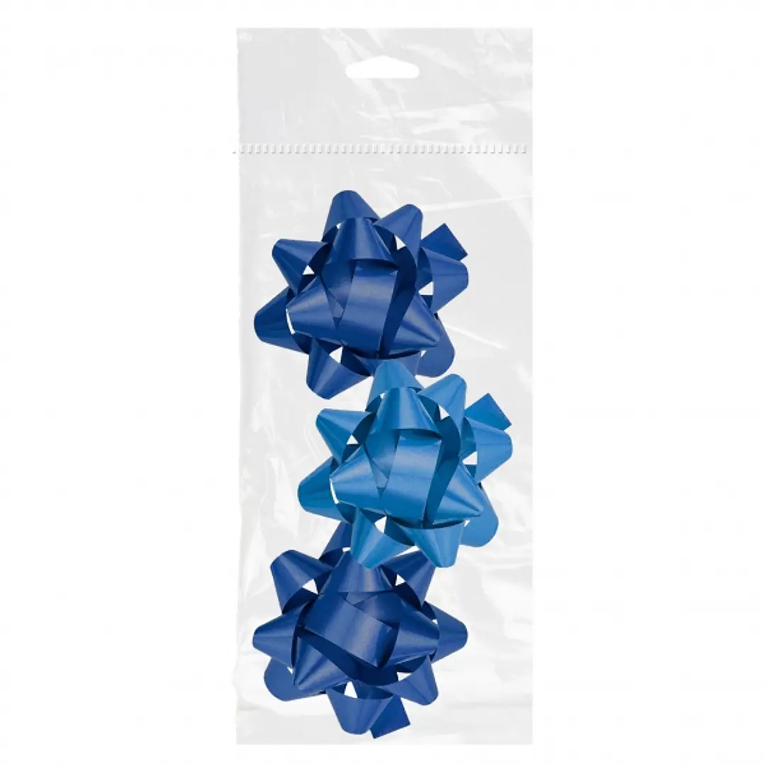Dohe Chic Pack de 3 Lazos para Regalo - Forma de Estrella - Tamaño 8cm - Color Azul 1