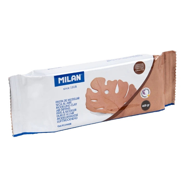 Milan Pasta para Modelar - Seca al Aire - 400g - Facil de Moldear - Color Terracota 1