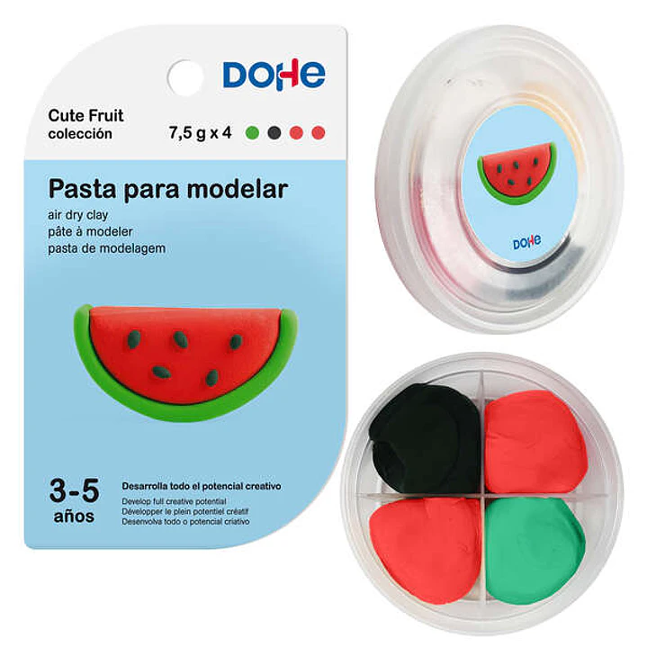 Dohe Coleccion Cute Fruit Pasta para Modelar Sandia - Ligera y Flexible - Apto para Niños de 3 a 5 Años 1